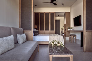 Woonvoorbeeld tuin suite met privézwembad