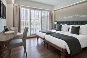 Woonvoorbeeld deluxekamer met stadszicht