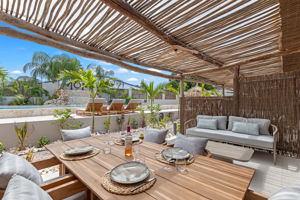 Woonvoorbeeld 3-kamerappartement Type 1, zwembadzicht