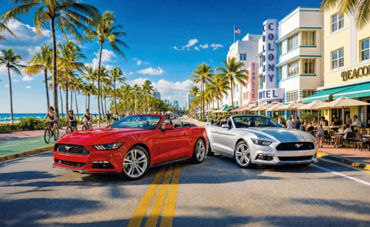 Ford Mustang Cabrio met open dak